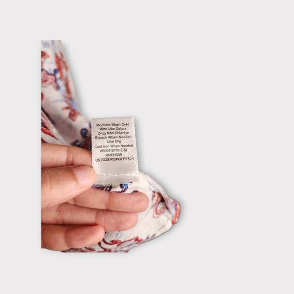 Evereve Womens Penny Floral Print Linen Blend Kimono M/L Lightweight Layer - Picture 6 of 9